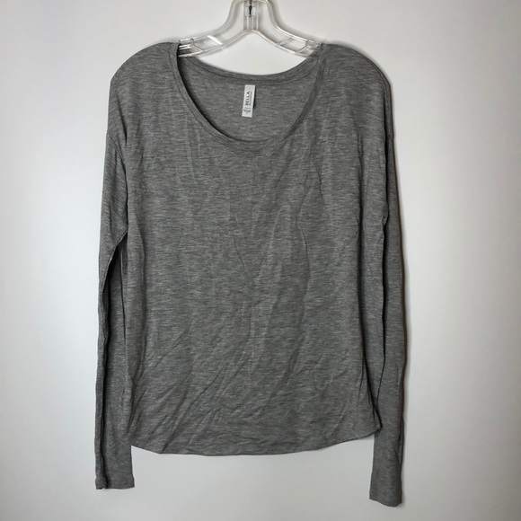 NWOT Bella Canvas Womens Gray Long Sleeve Tee T-Shirt L LARGE - Picture 1 of 8